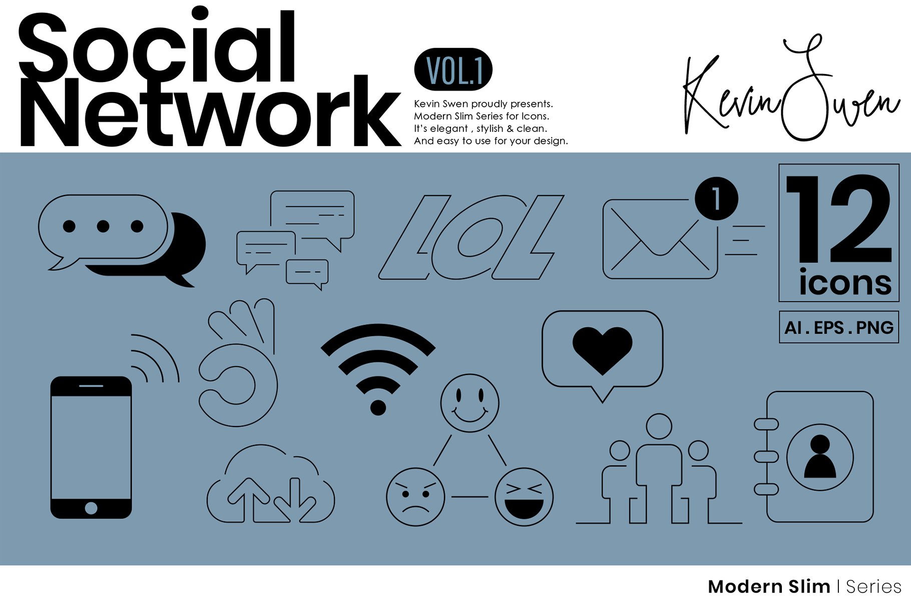 Social Network Icons Set cover image.