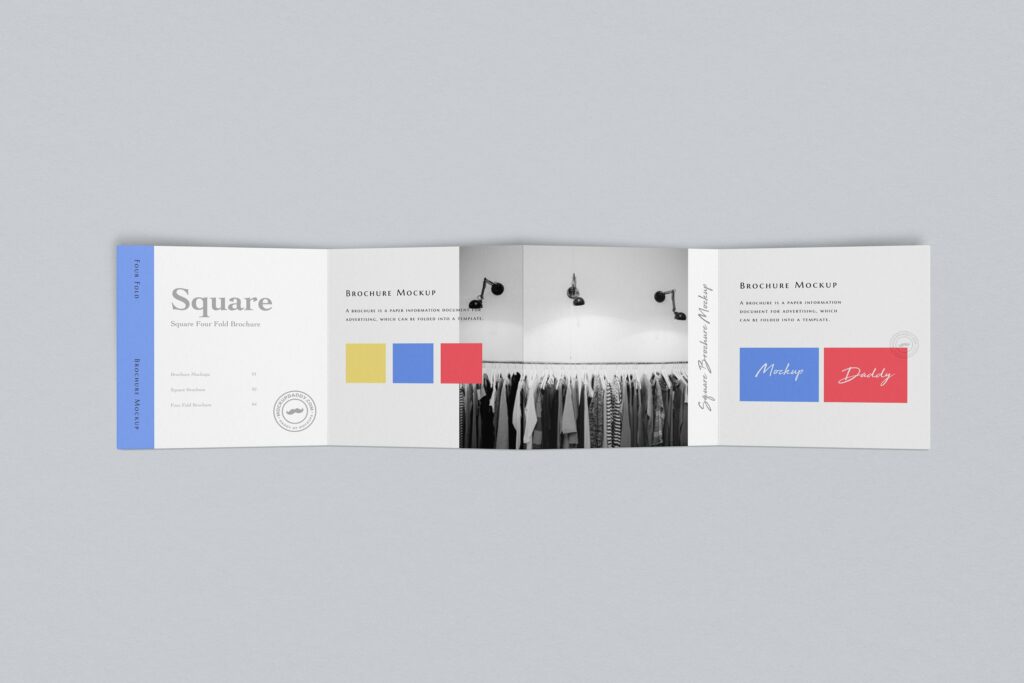 Square 4 Fold Brochure Mockup – MasterBundles