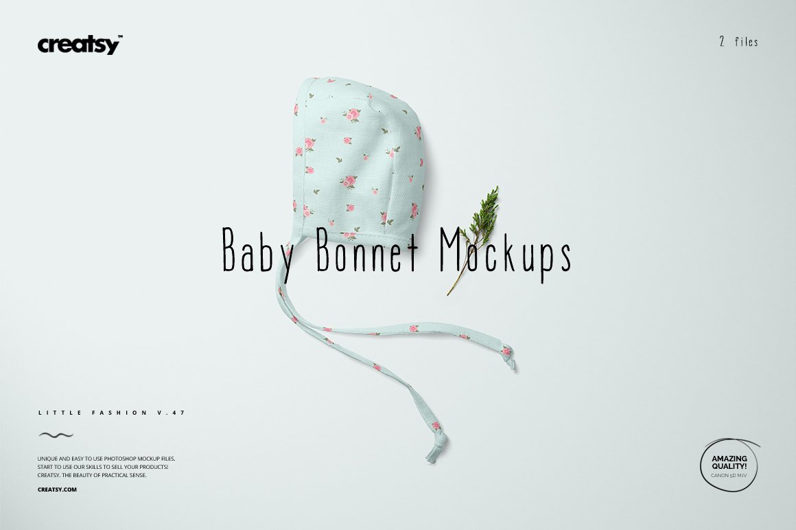 Baby Bonnet Mockup Set cover image.