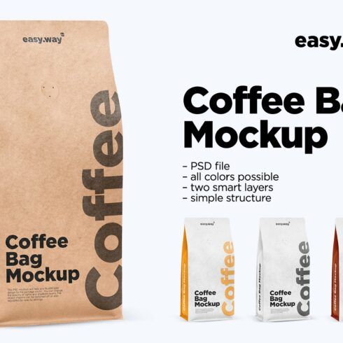 Paper Coffee Bag Mockup cover image.