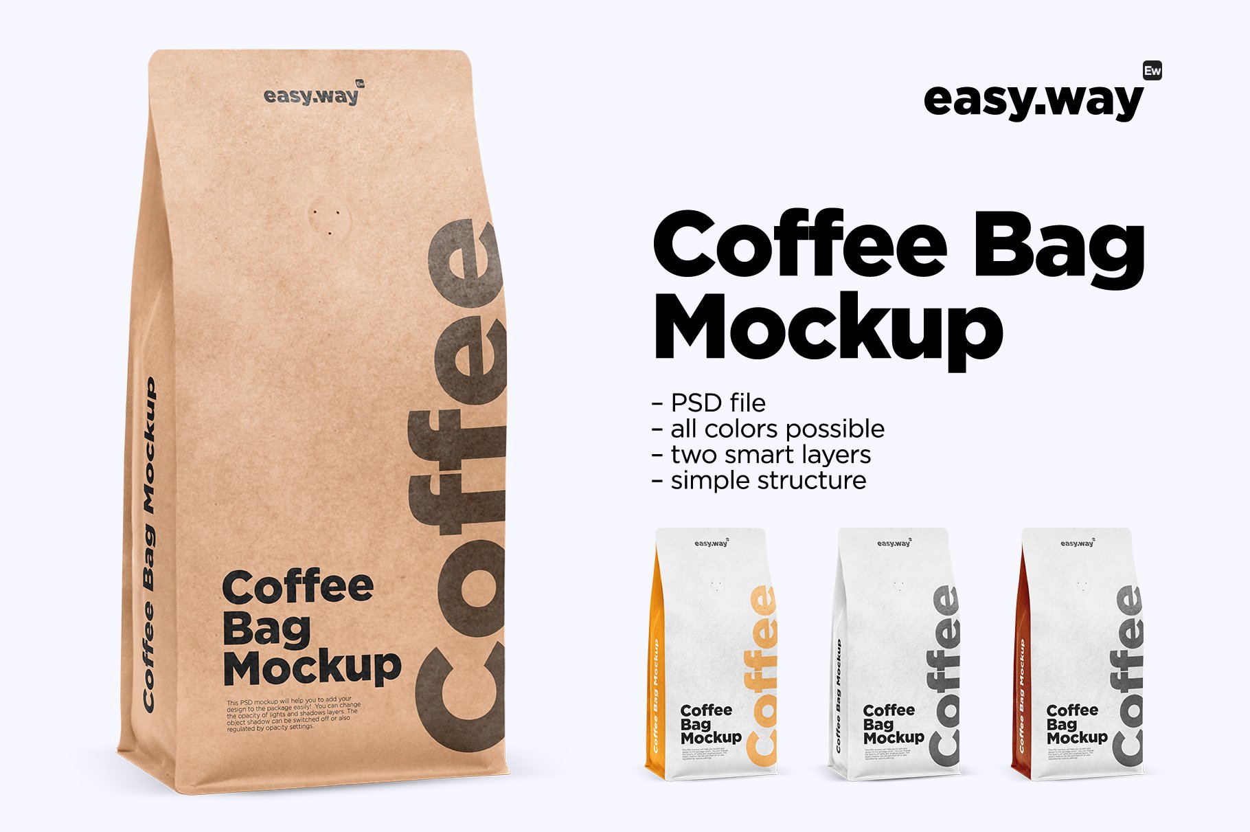 Paper Coffee Bag Mockup cover image.