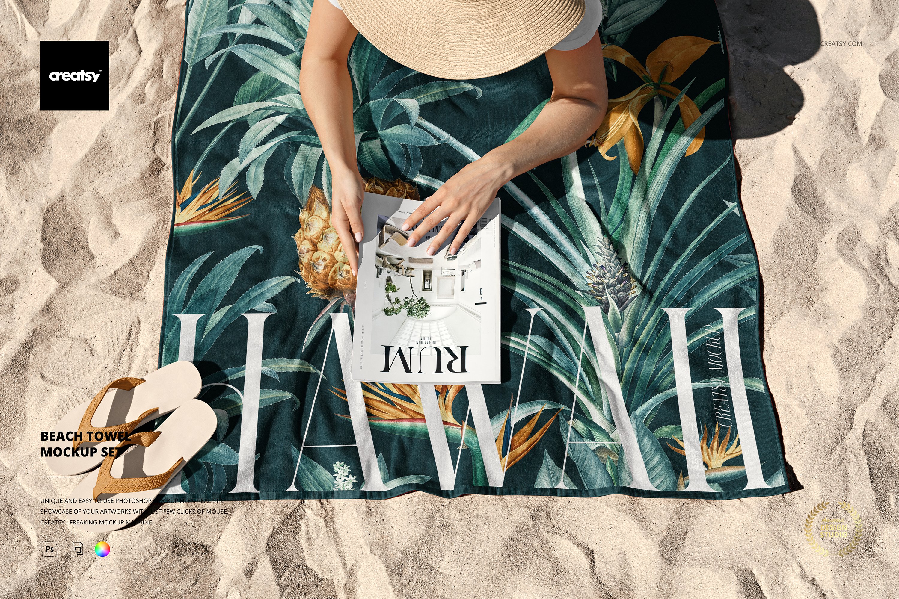 Beach Towel Mockup Set cover image.