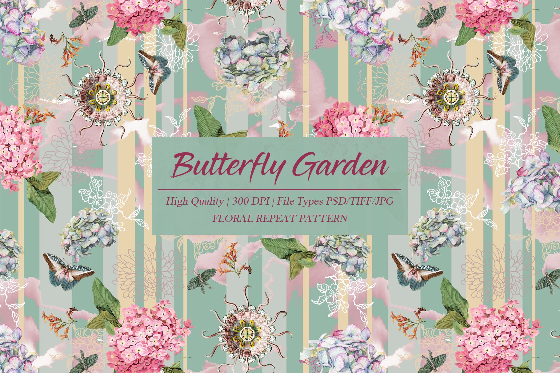 Butterfly Garden Seamless pattern cover image.
