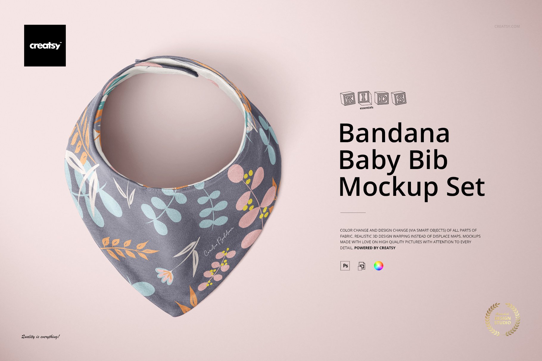 Baby Bandana Bib Mockup Set cover image.