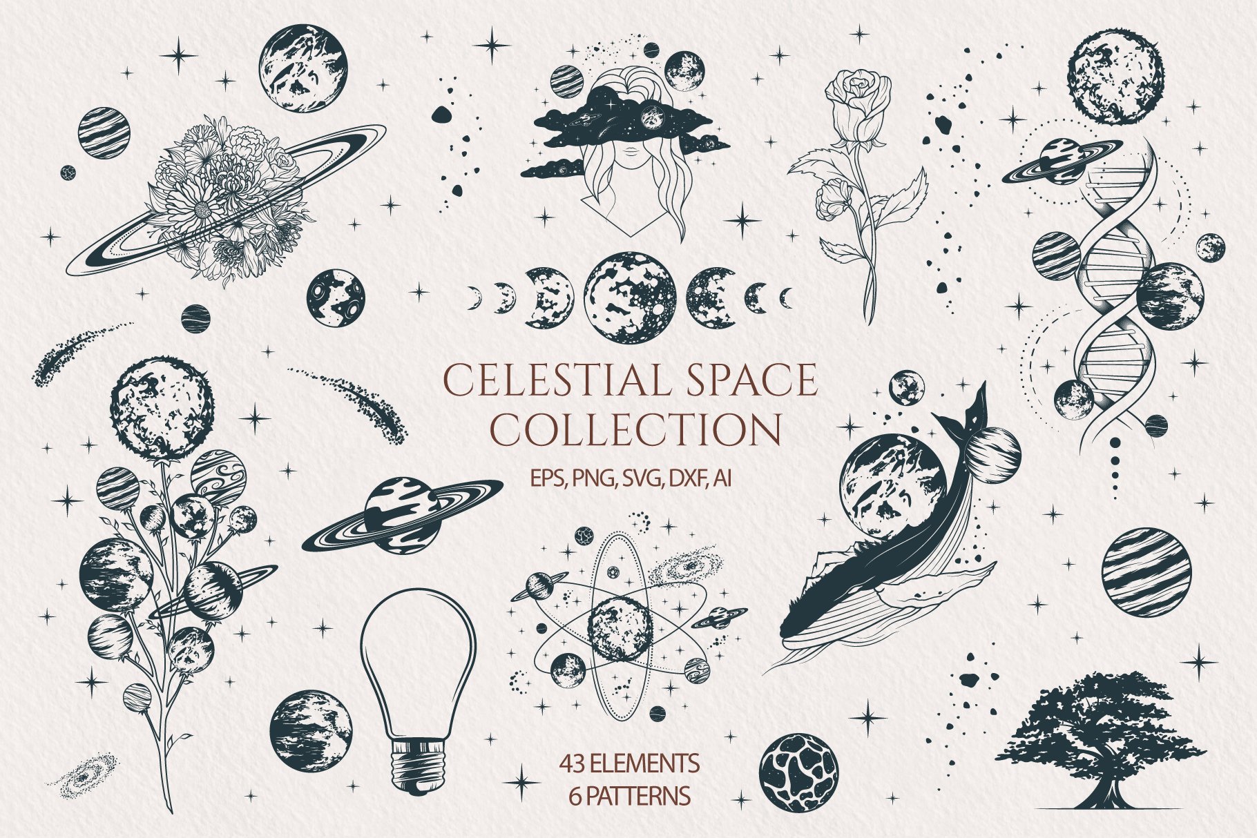 Handdrawn Celestial Space Collection cover image.