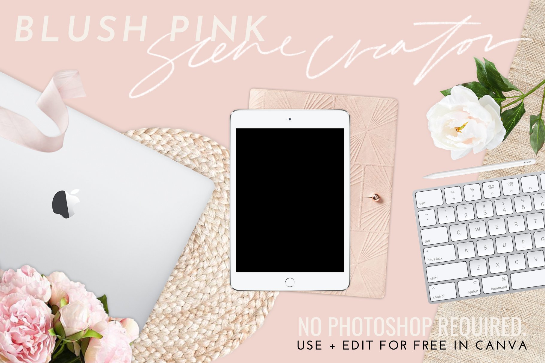 Blush Pink Scene Creator + Mockups cover image.