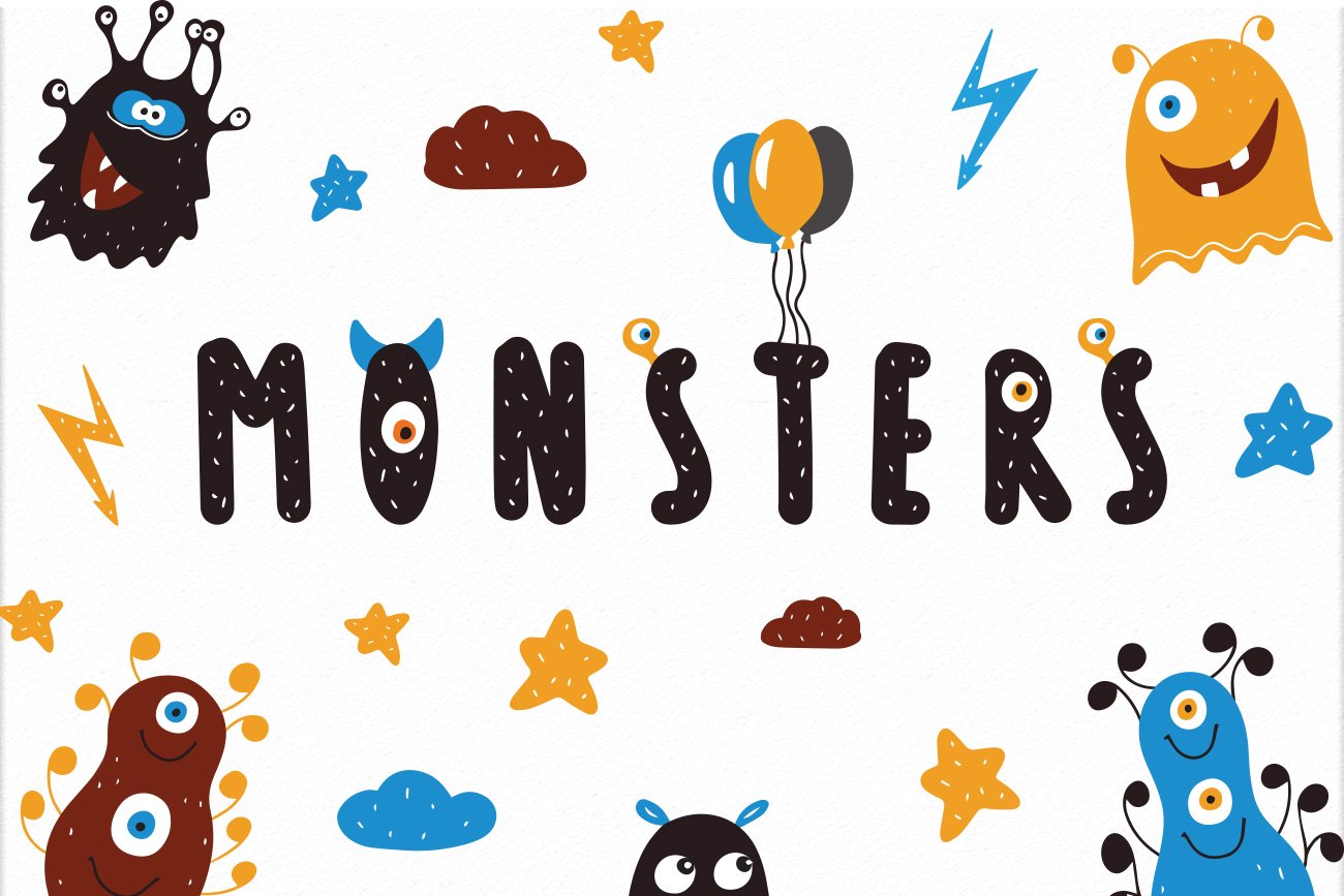 Monsters Vector clipart cover image.