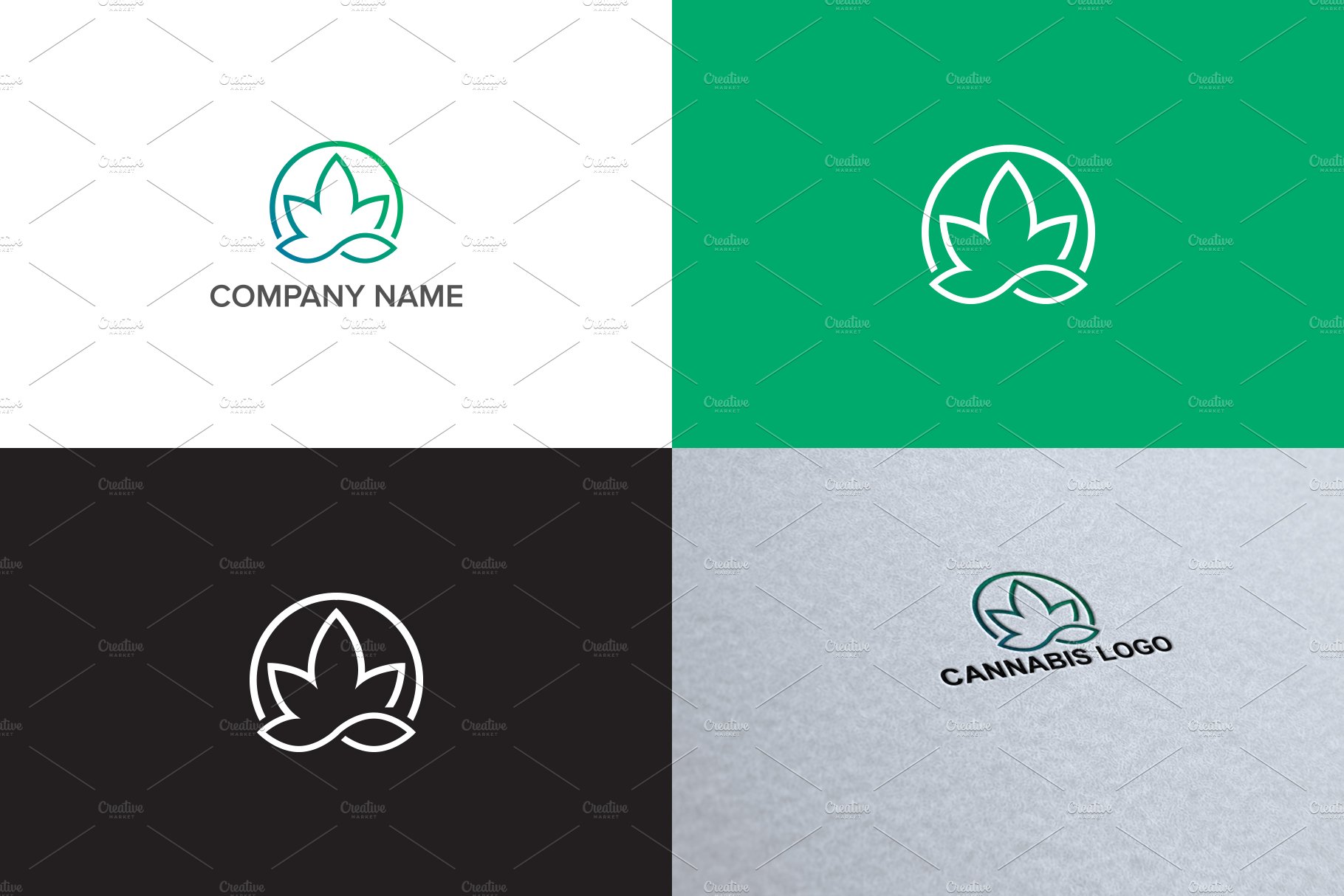 Cannabis logo design preview image.