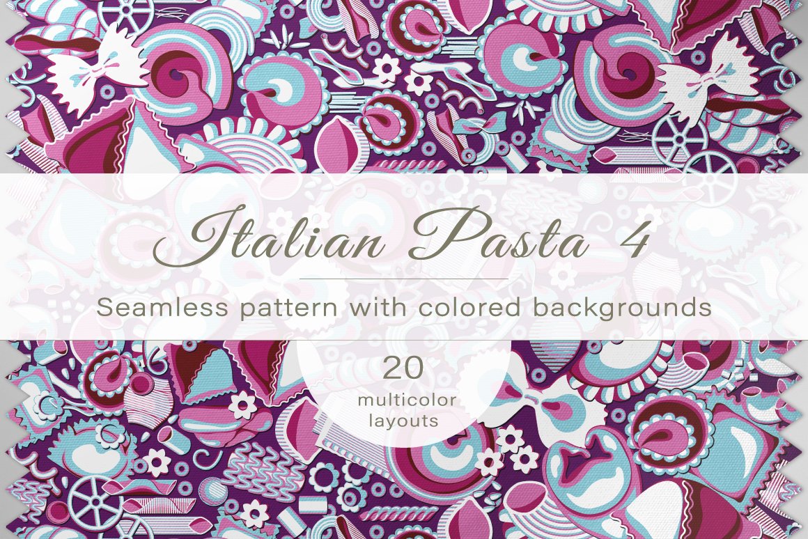 Seamless pattern of Italian pasta 4 cover image.