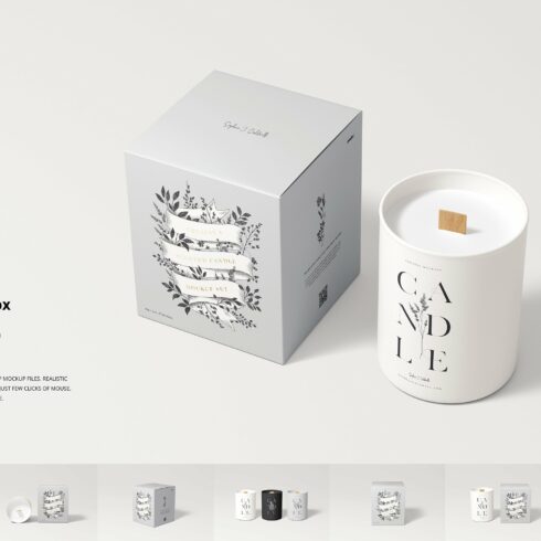 Candle with Box Mockup Set cover image.