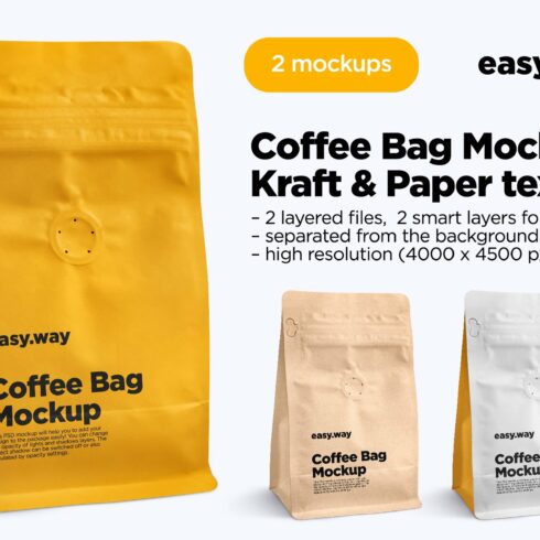 Coffee Bag PSD Mockups cover image.