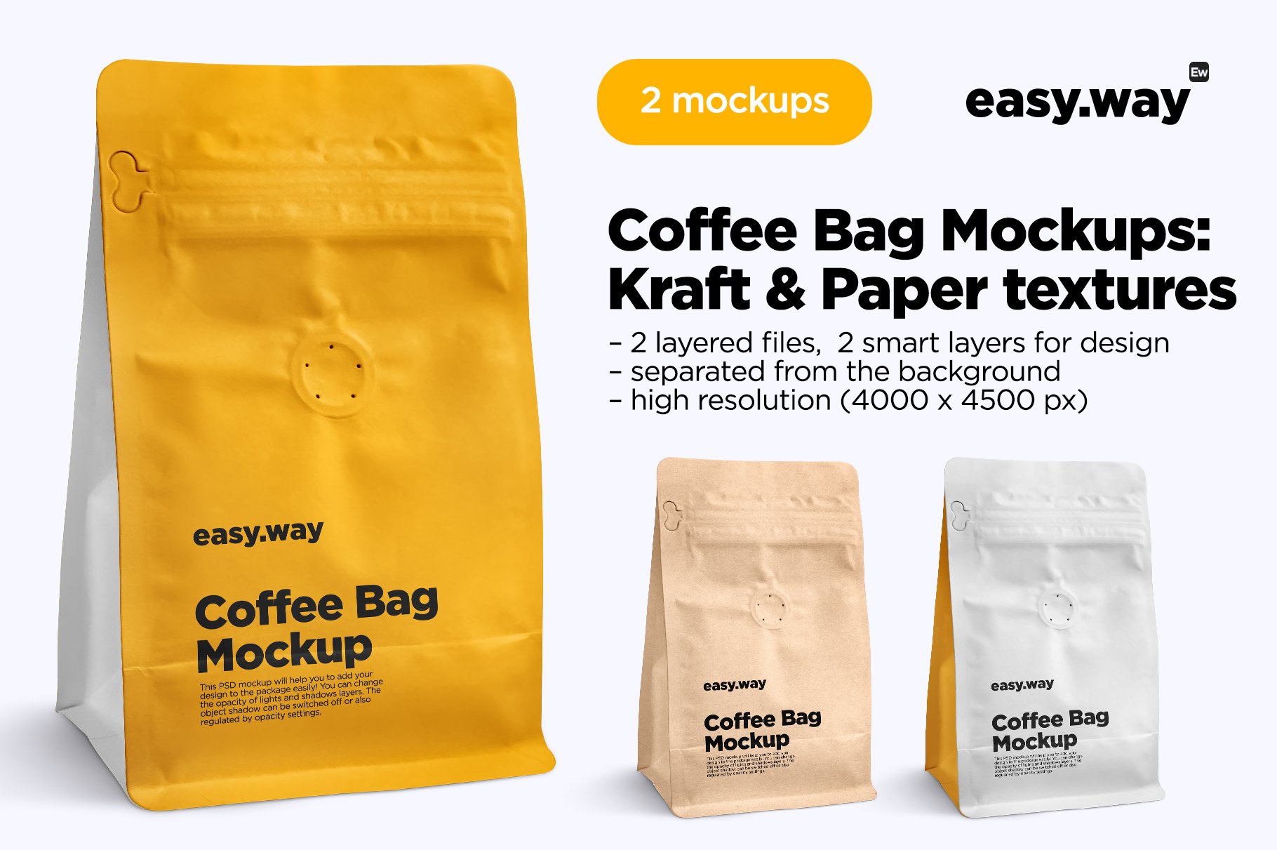 Coffee Bag PSD Mockups cover image.