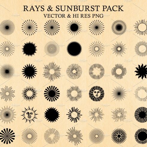 Light Rays & Sunburst Vector Pack cover image.