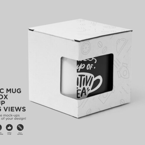 Ceramic Mug with Box Mock-up cover image.