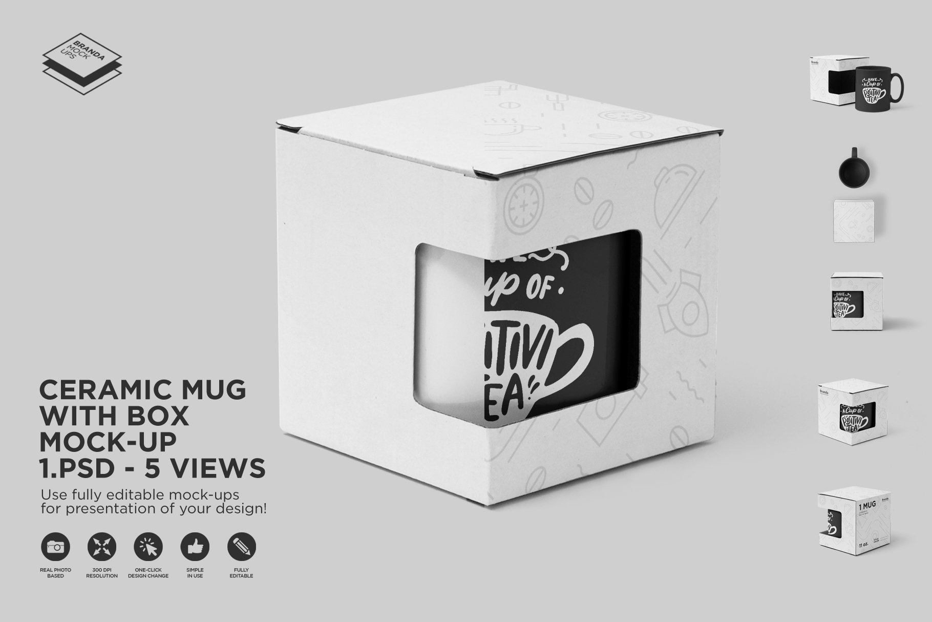 Ceramic Mug with Box Mock-up cover image.