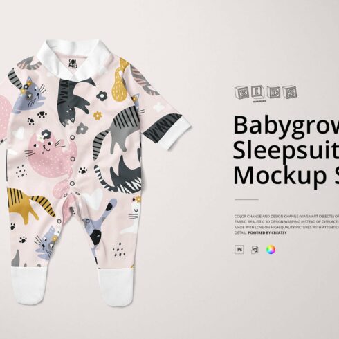 Babygrow Sleepsuit Mockup Set cover image.