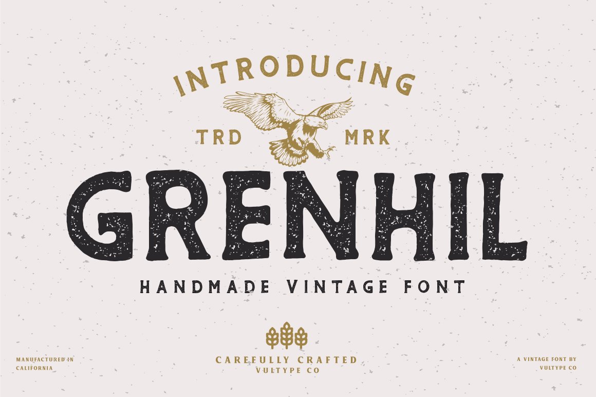Grenhil - Handmade Vintage Font cover image.