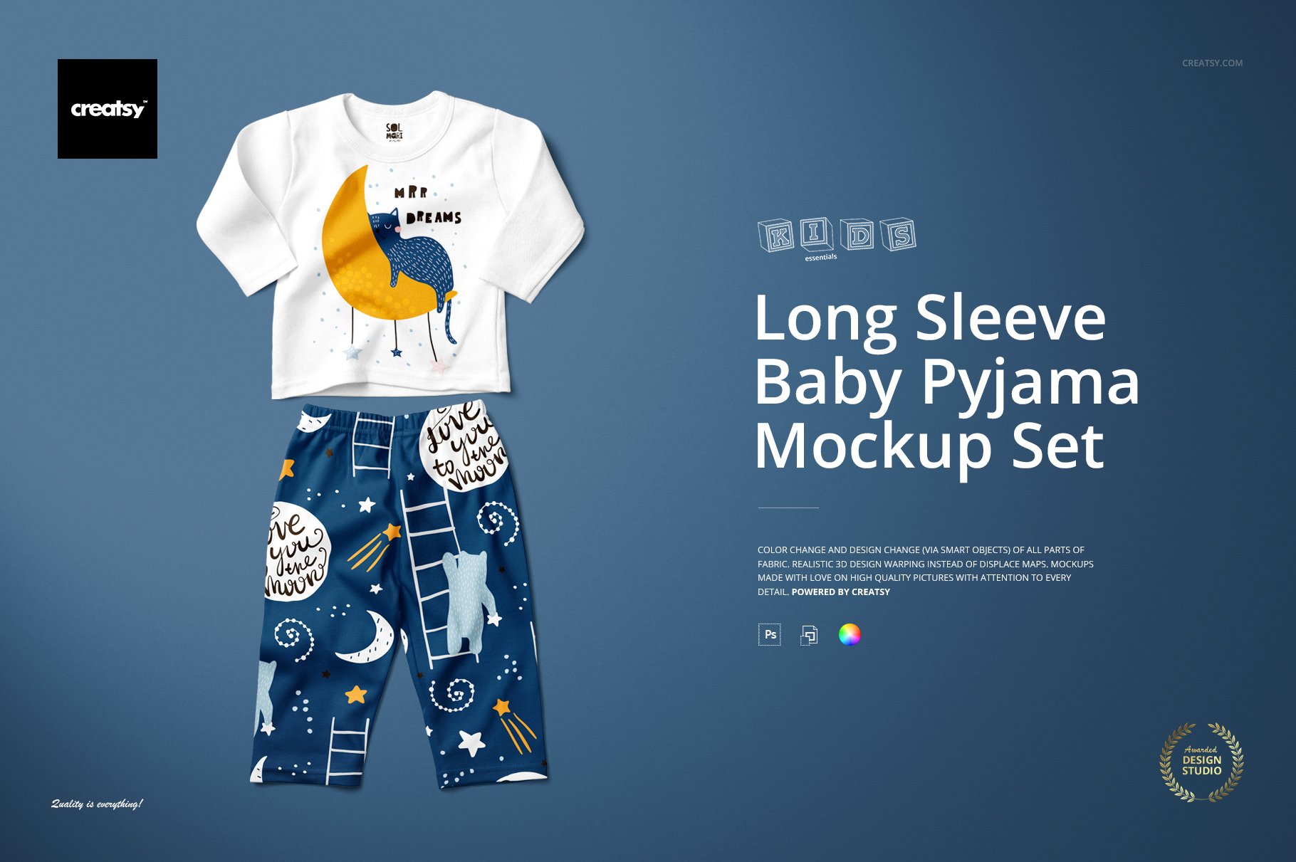 Baby Long Sleeve Pyjama Mockup Set cover image.