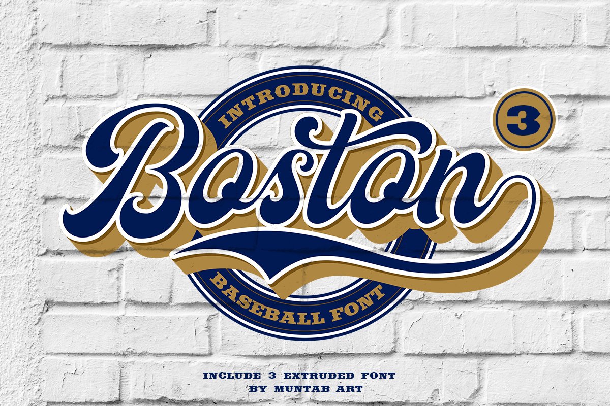 Boston | Baseball Script font cover image.