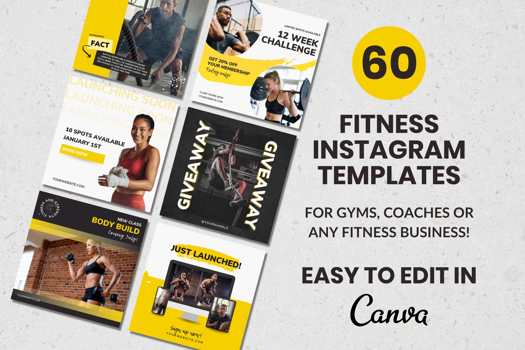 Instagram Canva Template Fitness cover image.