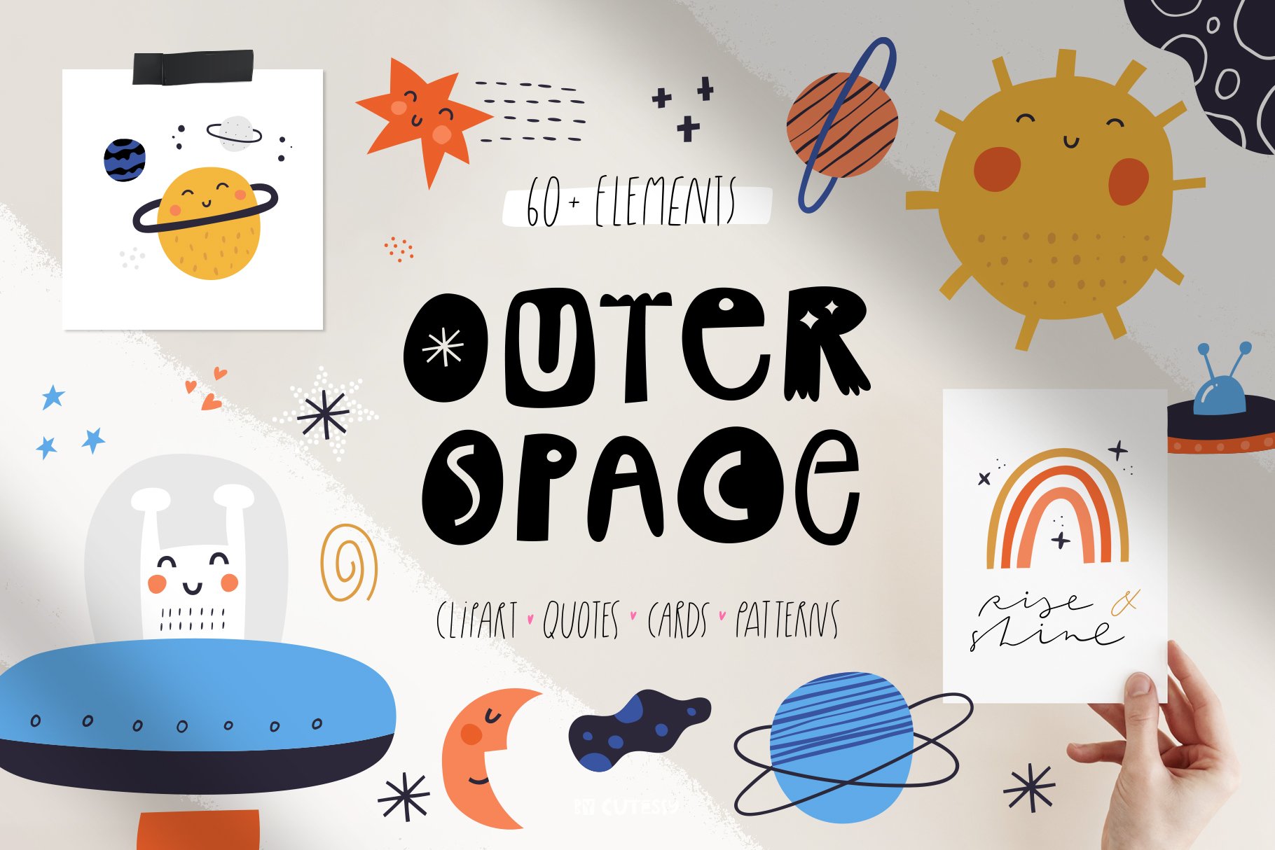 Outer Space Clipart Collection cover image.