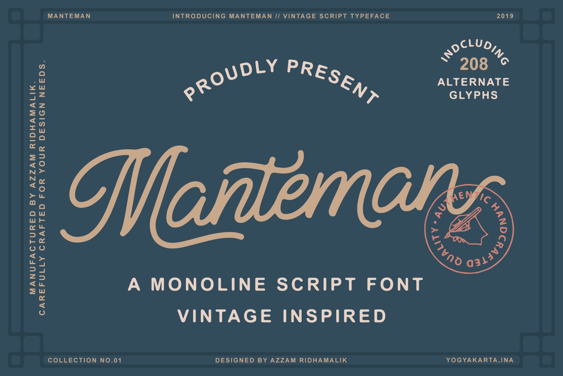 Manteman - Monoline Script Font cover image.