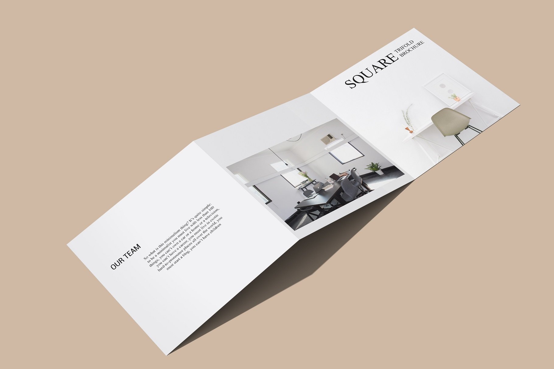Square Trifold Brochure Mockup preview image.