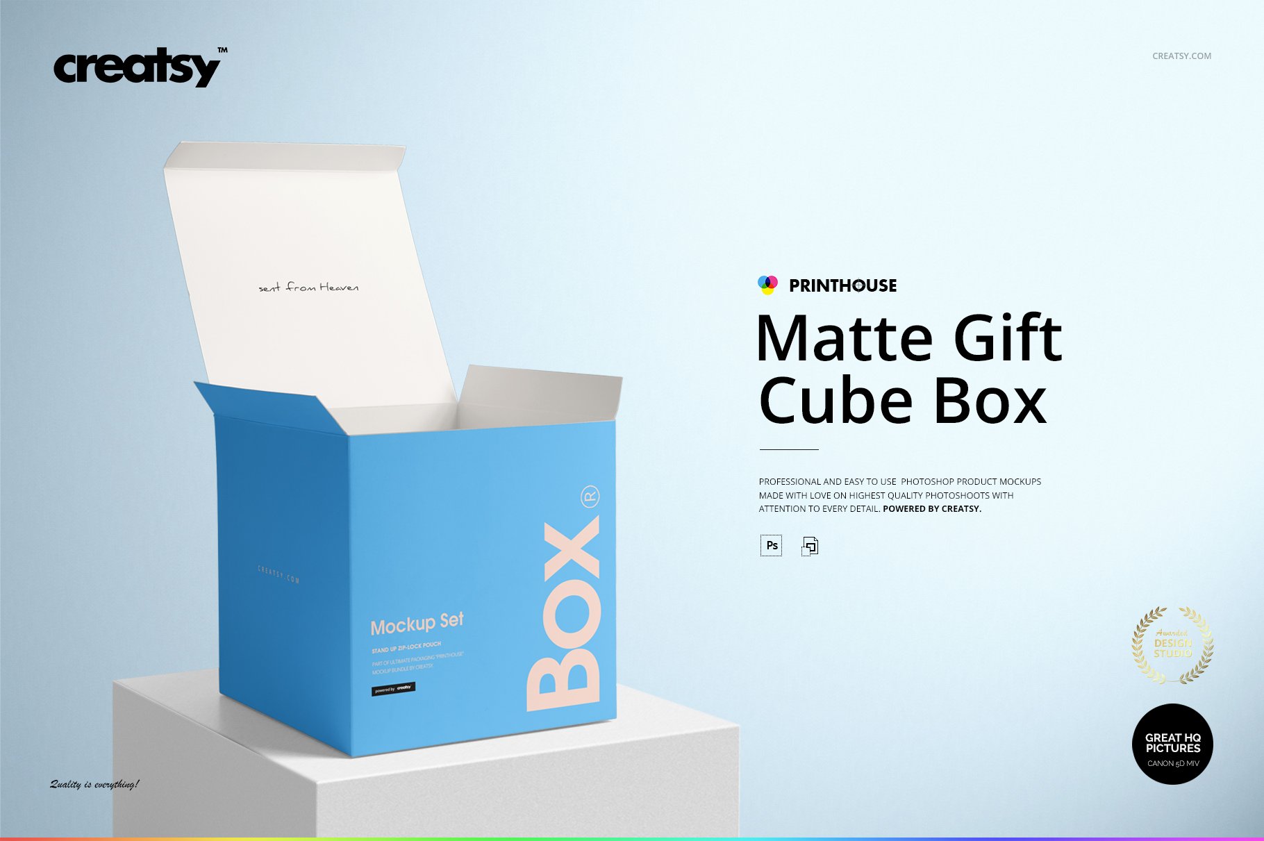 Matte Gift Square Box Mockup Set cover image.