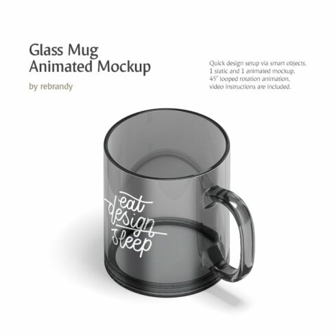 New Glass Mug Animated Mockup cover image.
