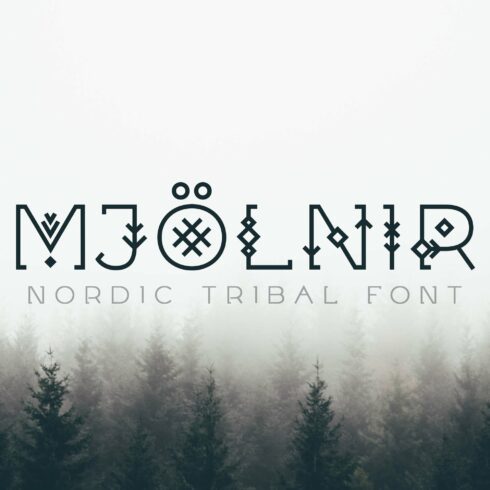 Mjölnir - Nordic Tribal Font cover image.