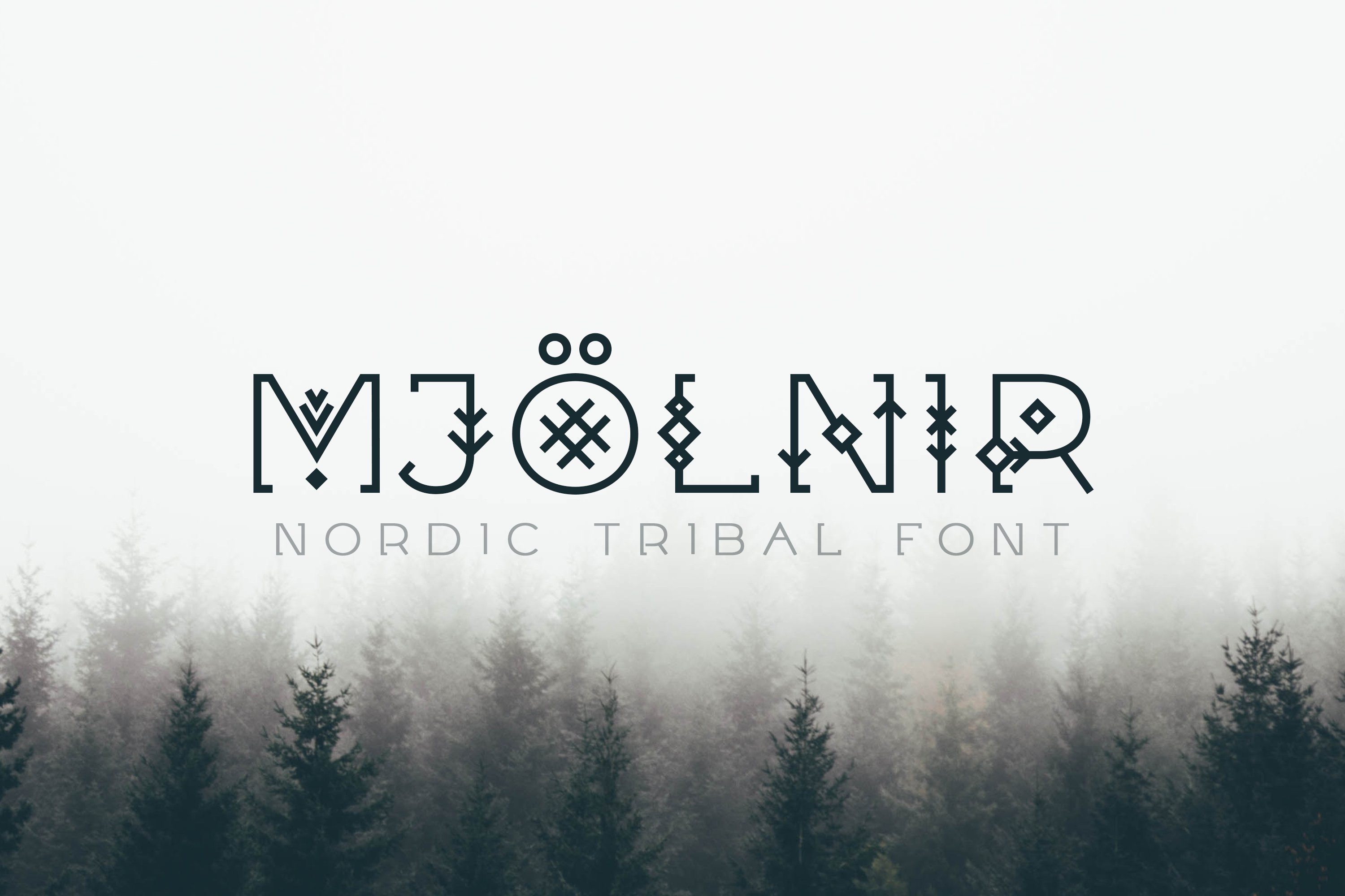 Mjölnir - Nordic Tribal Font cover image.