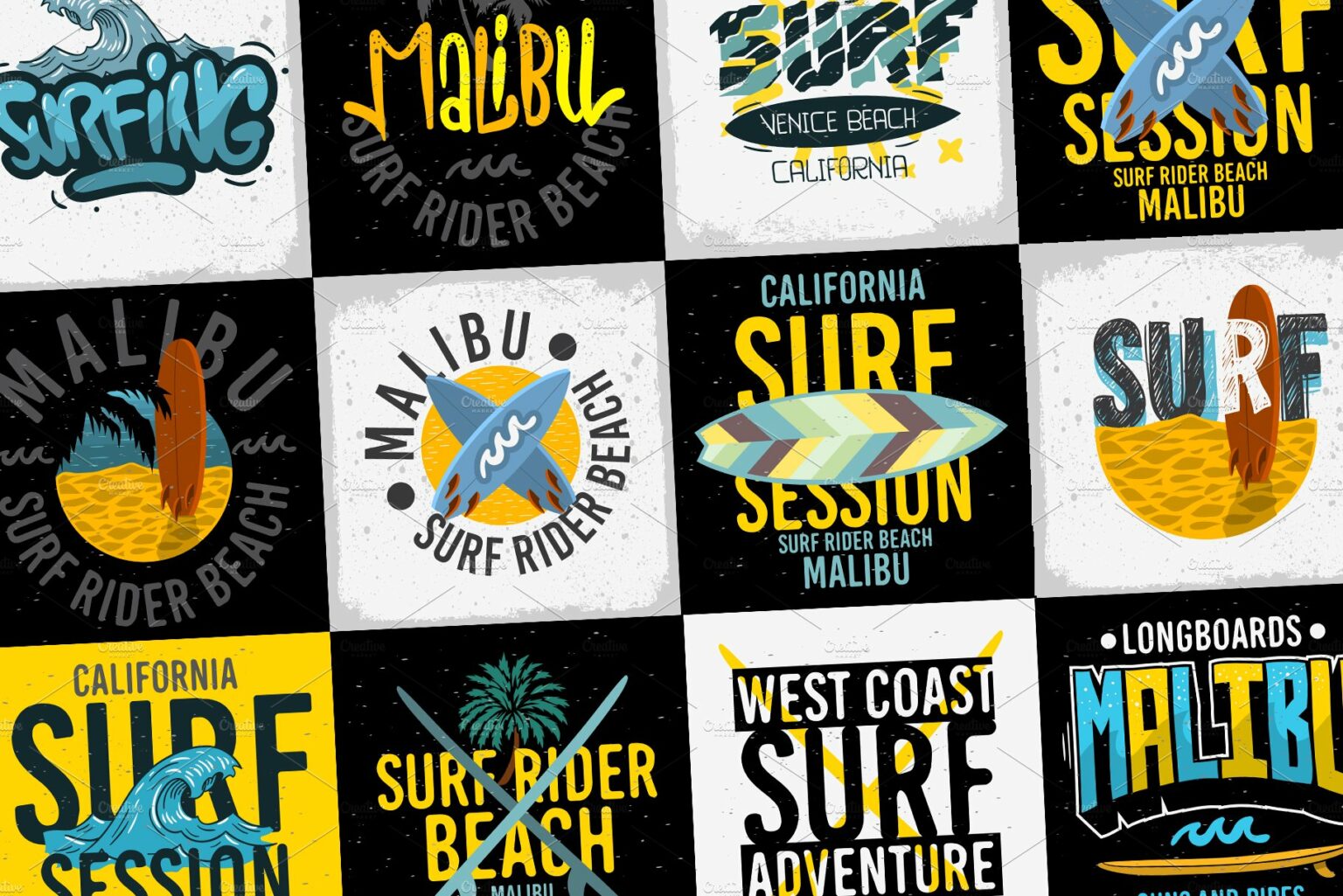 Surfing Vector Graphics Collection – MasterBundles