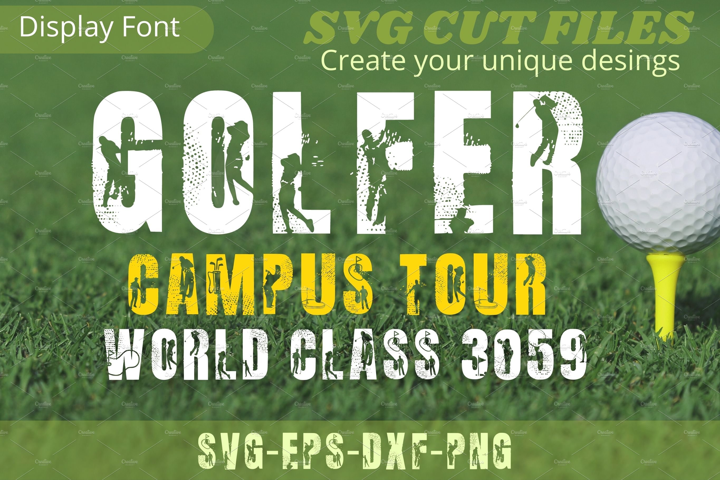 Golfer Font, SVG cut files Font cover image.