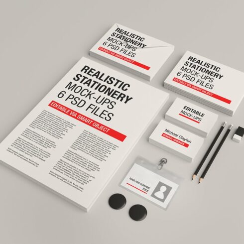 Realistic Stationery Mockup cover image.
