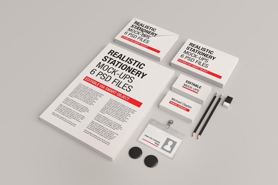 Realistic Stationery Mockup cover image.