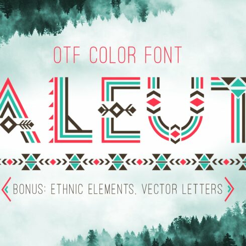 Tribal Aleut OTF color font. cover image.