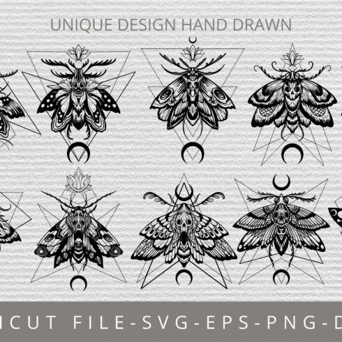 Moth SVG, Death Moth SVG Cut files cover image.