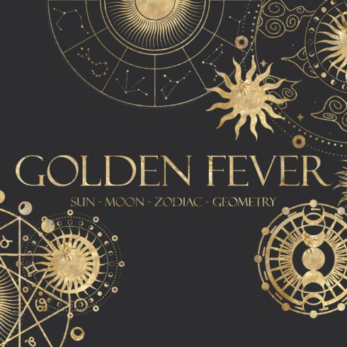 Gold Sun - moon - zodiac cover image.