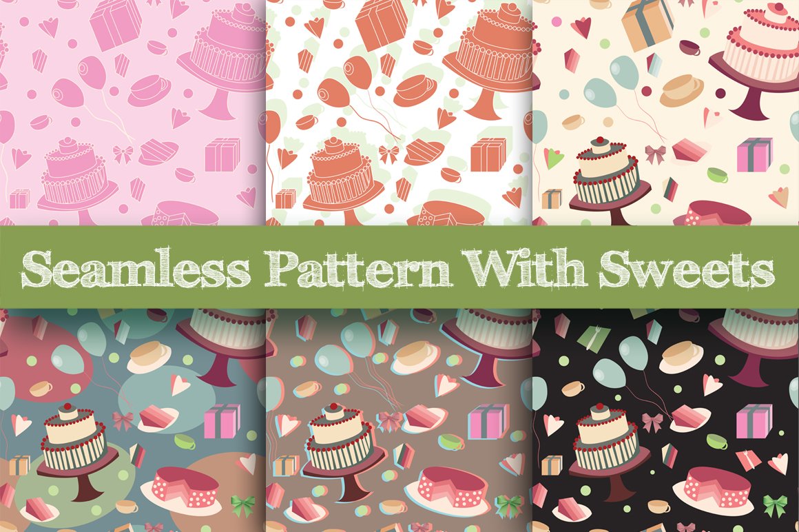 Seamless Pattern With Sweets cover image.