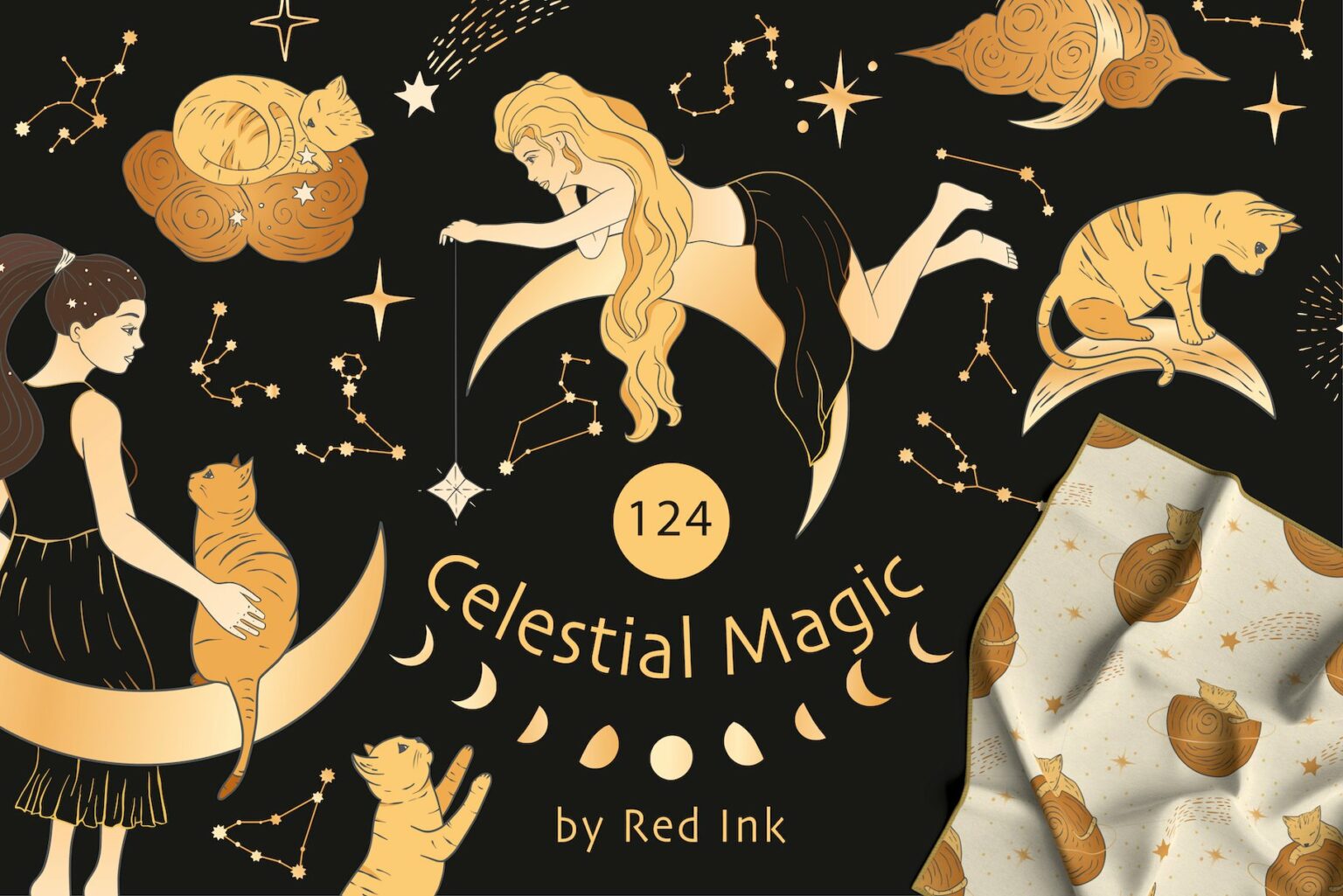 Celestial Magic. Cliparts & Patterns – MasterBundles