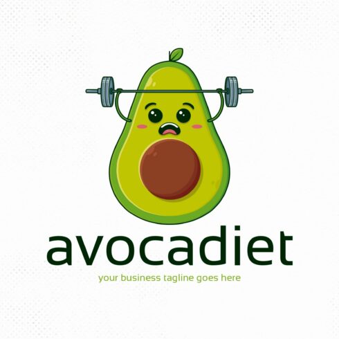 Healthy Avocado Gym Logo Template cover image.