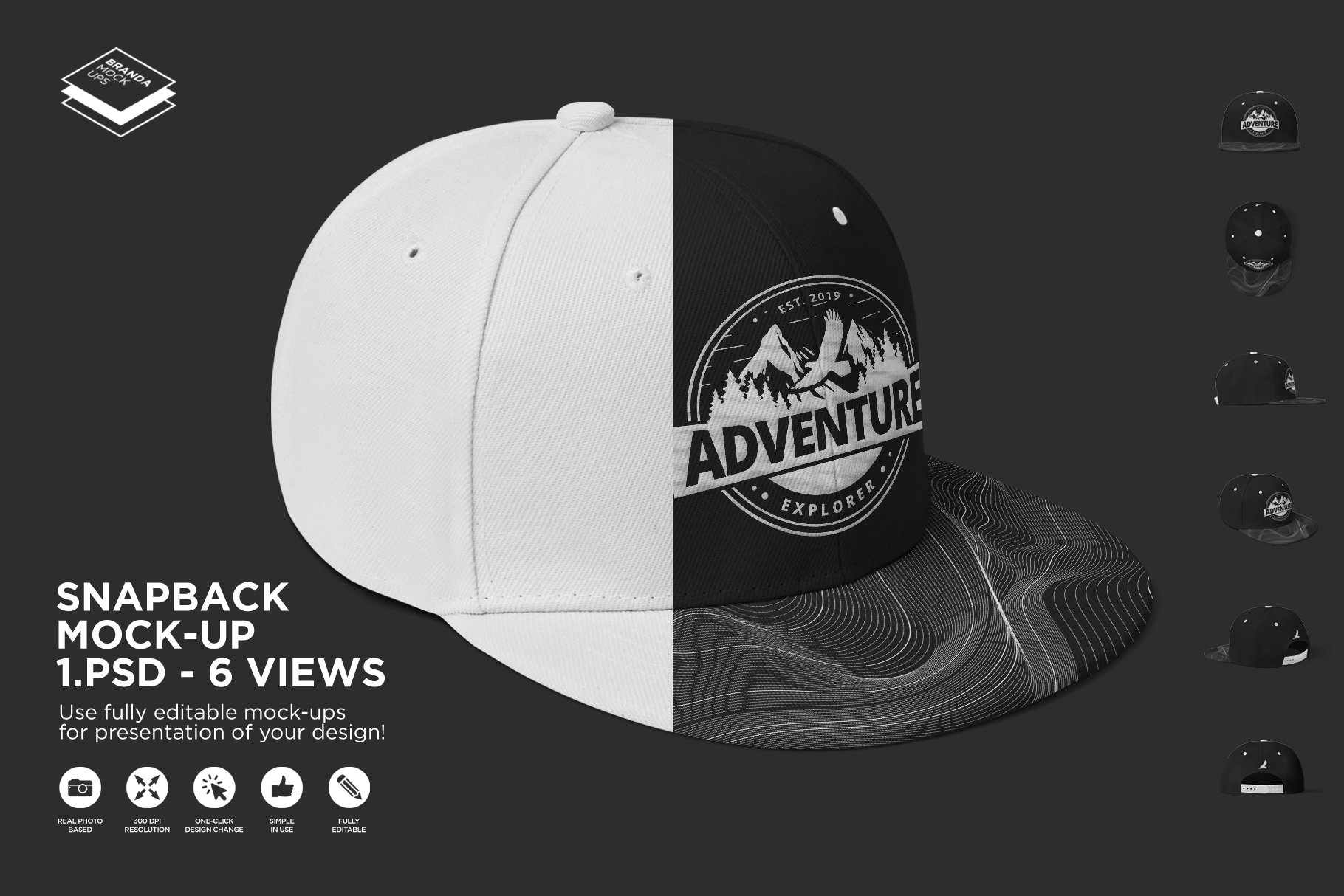 Snapback Hat Mock-up cover image.