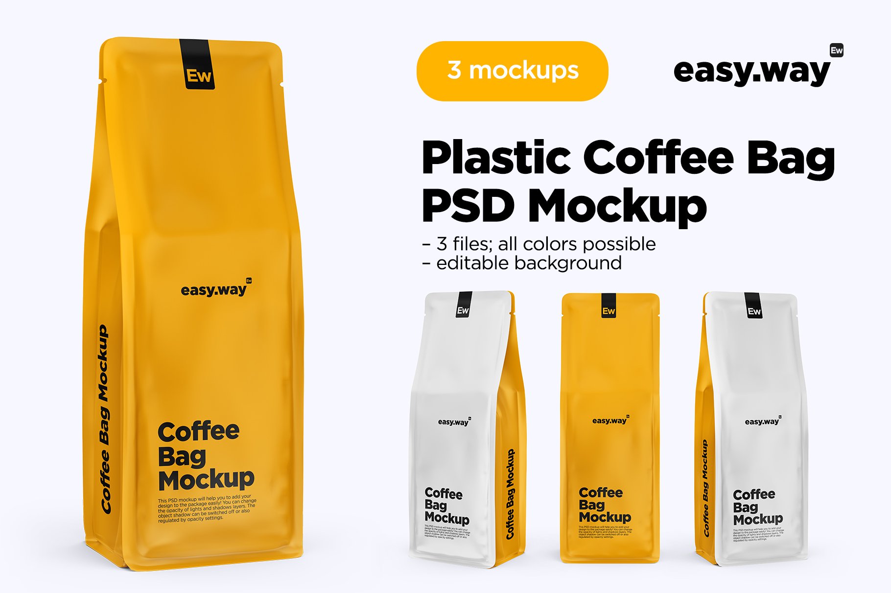 Coffee Bags PSD Mockups cover image.