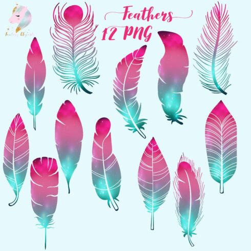 Galaxy Feathers Clipart cover image.