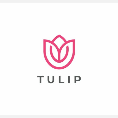 Tulip flower logo template cover image.