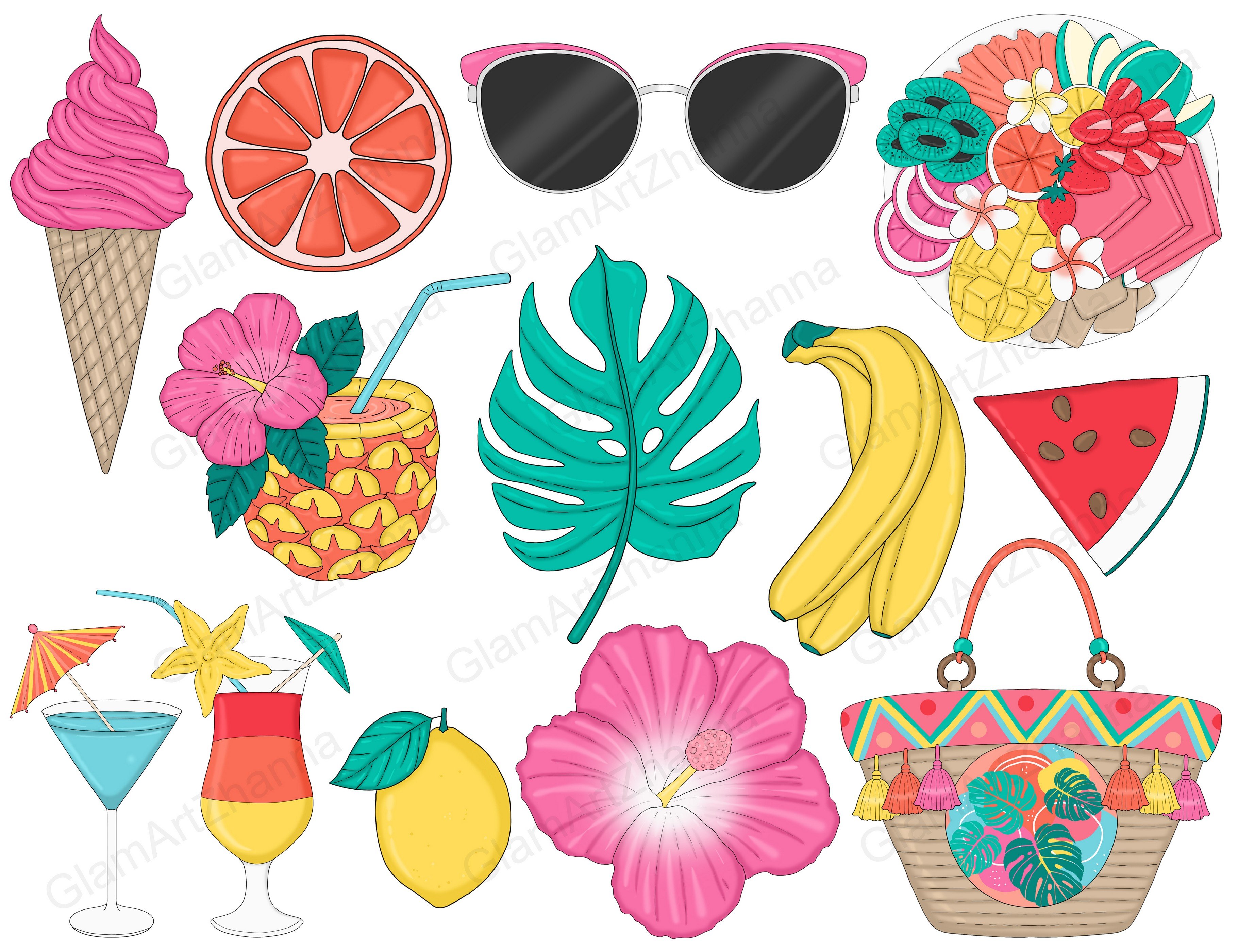 Beach Clip Art Bundle preview image.