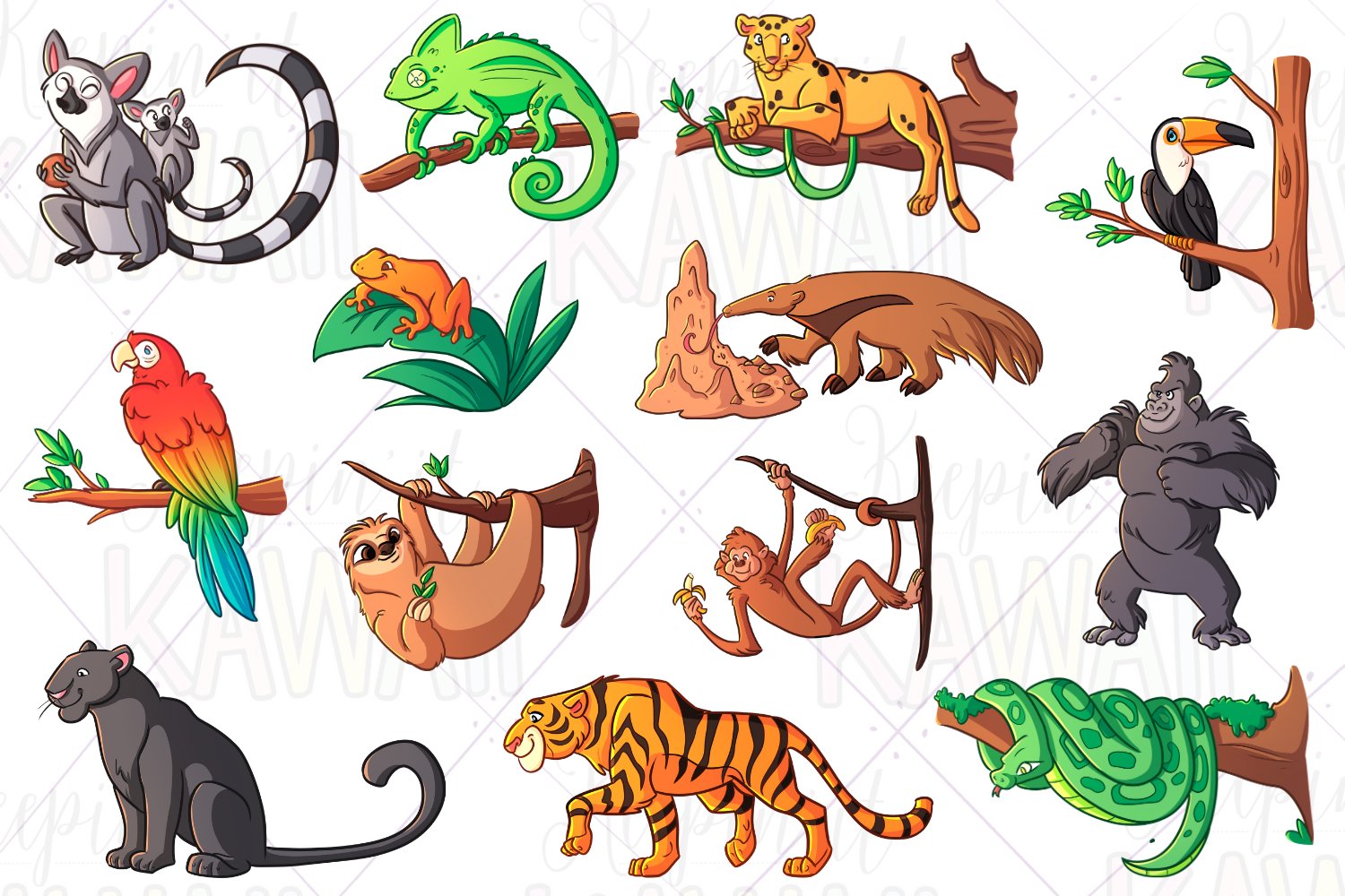 Rainforest Animals Clip Art cover image.