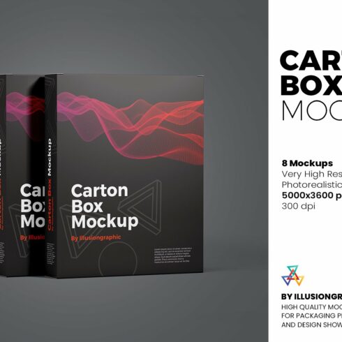 Carton Box Mockup - 8 Views cover image.