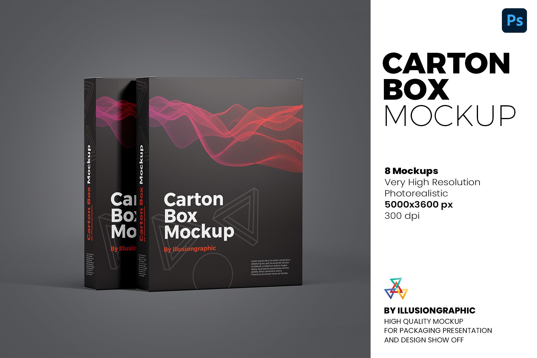 Carton Box Mockup - 8 Views cover image.