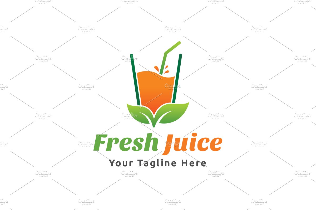 Fresh juice logo healthy vitamin drink bar Vector Image
